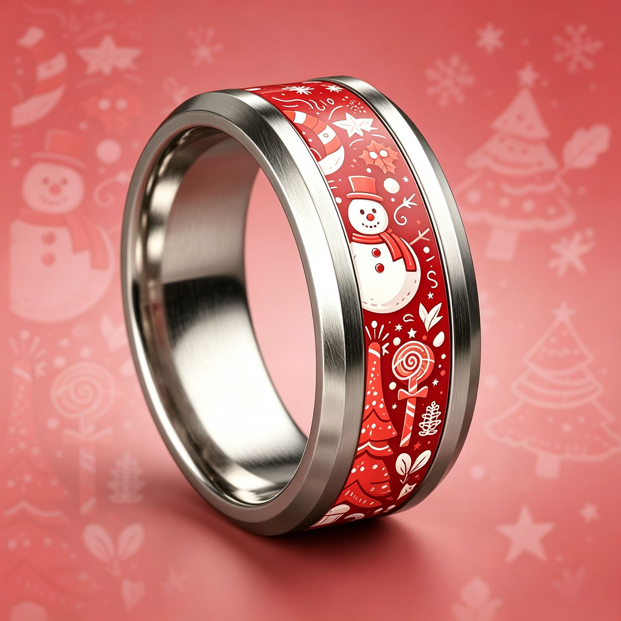 Christmas Snowman Decorative 304 Stainless Steel Ring